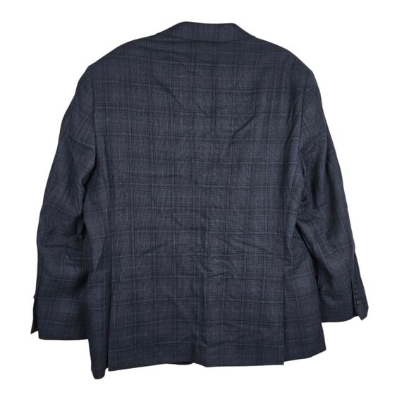 Pronto Uomo Platinum Blazer 48 R 100% Wool Plaid Blue Suit Jacket Sport Coat - Picture 3 of 7